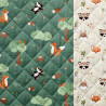Printed Quilted Cotton GUY / DOUPADI Green / Linen